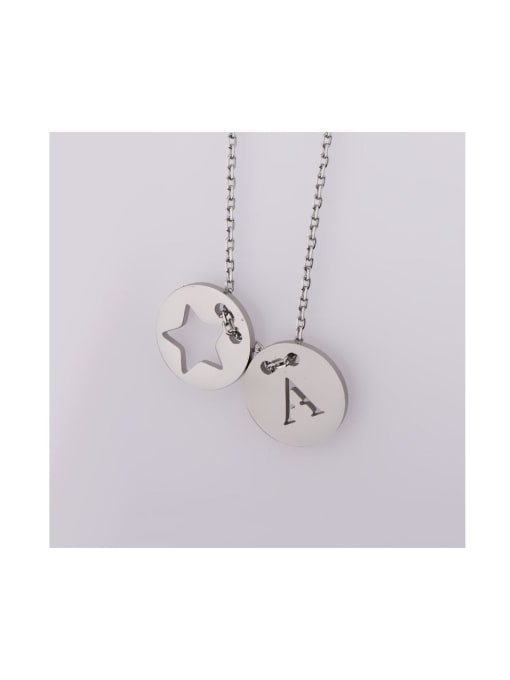 MEN PO Stainless steel Letter Trend Initials Necklace 0