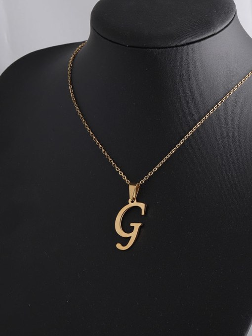 Golden G Stainless steel Letter Minimalist Necklace