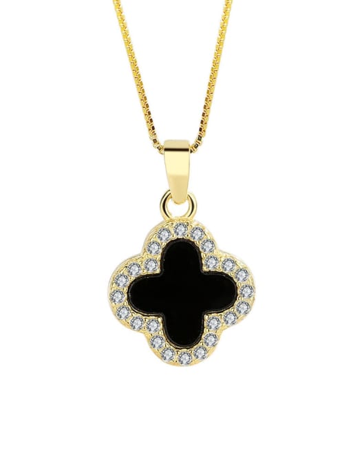 PNJ-Silver 925 Sterling Silver Shell Clover Minimalist Necklace