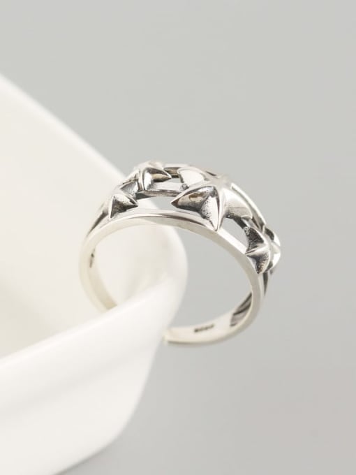 ACEE 925 Sterling Silver Star Trend Band Ring 1