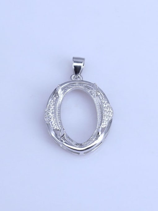 Supply 925 Sterling Silver Rhodium Plated Geometric Pendant Setting Stone size: 13*20mm