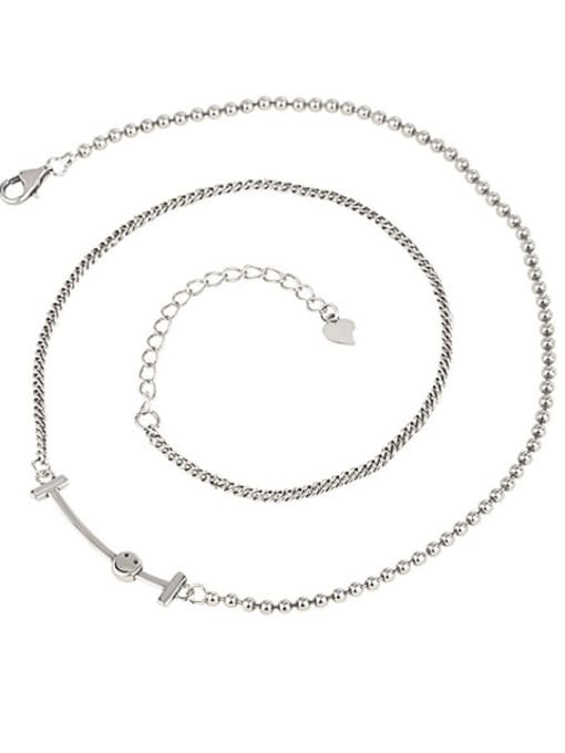 015L5.9g 925 Sterling Silver Smiley Vintage Necklace