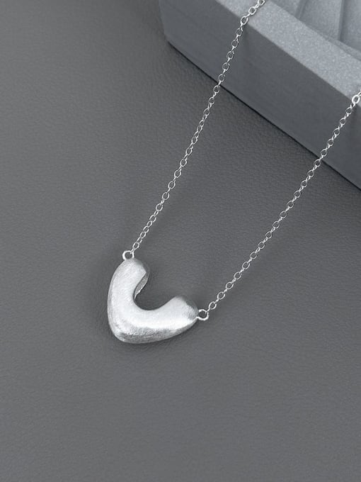 A3243 Electric Silver 925 Sterling Silver Heart Minimalist Necklace