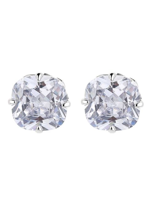 264RM approximately 3.2g pairs 925 Sterling Silver Cubic Zirconia Geometric Dainty Stud Earring