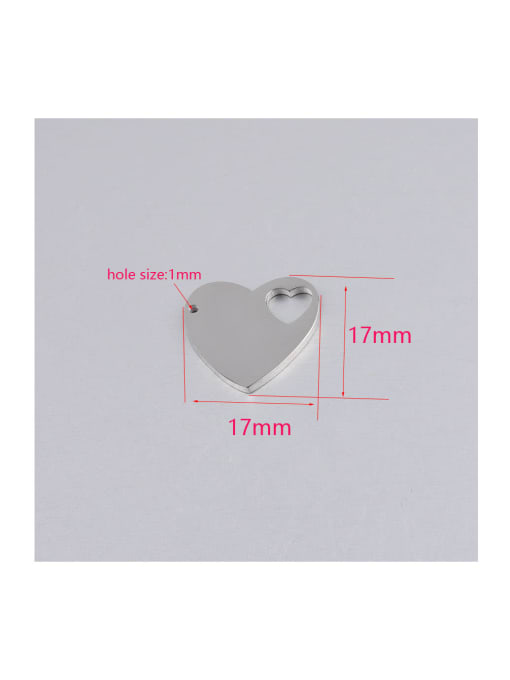 Steel color Stainless steel Heart Minimalist Pendant