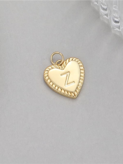 H 10537 Brass Minimalist Heart DIY Pendant