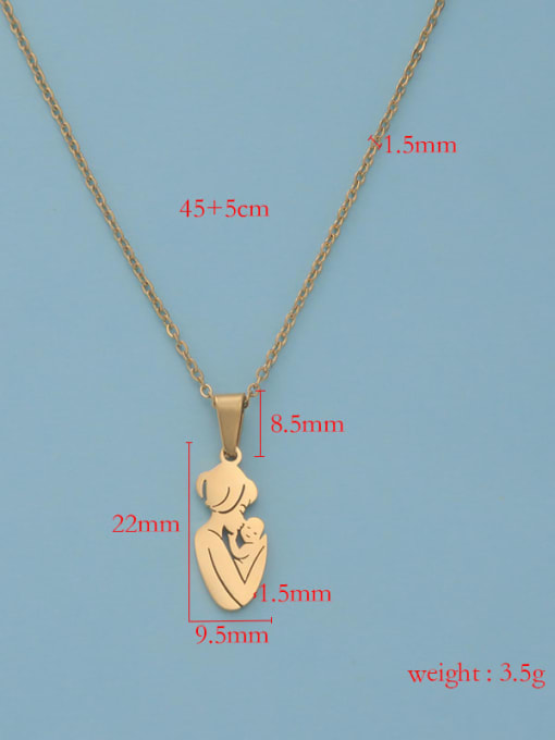 MEN PO Stainless steel mother baby Trend Necklace 2