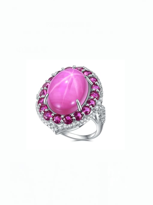 Starlight Hongbao ring 925 Sterling Silver Gemstone Geometric Luxury Band Ring