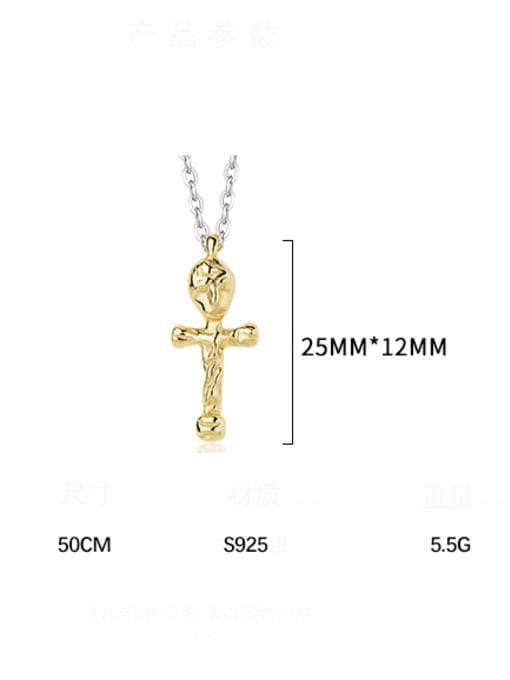 YUANFAN 925 Sterling Silver Cross Minimalist Regligious Necklace 2