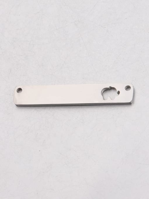 Steel color Stainless steel rectangular hollow elephant two-hole pendant Connectors
