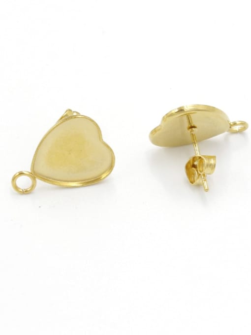 golden Stainless steel love heart with sling ring earring bottom support