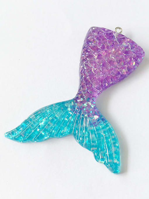 Orchid Multicolor Resin Fish Charm Height : 5.5 mm , Width: 7.2 mm