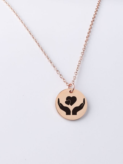 Rose Gold 47 Stainless steel Round Minimalist Necklace