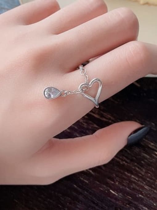 TAIS 925 Sterling Silver Heart Vintage Band Ring 1