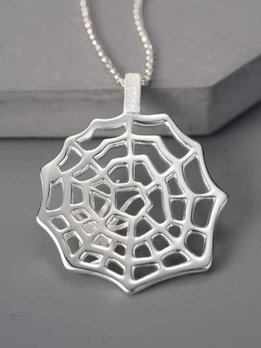 LOLUS 925 Sterling Silver Personalized design national style crawling spider and web Artisan Pendant 2