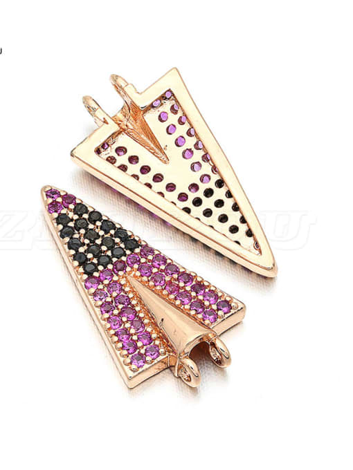 Rose Gold Brass Micro Inlay Triangle Personality Accessory