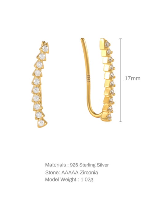 YUANFAN 925 Sterling Silver Cubic Zirconia Geometric Dainty Hook Earring 3