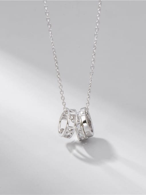 Roman numeral diamond necklace 925 Sterling Silver Rhinestone Round Minimalist Necklace