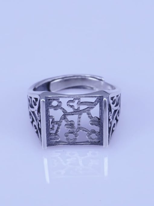 Supply 925 Sterling Silver 18K White Gold Plated Geometric Ring Setting Stone size: 13*13mm 0