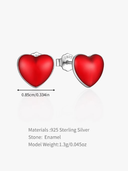 9 925 Sterling Silver Heart Vintage Stud Earring