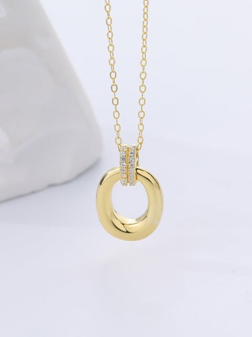 A2258 Gold 925 Sterling Silver Geometric Minimalist Necklace