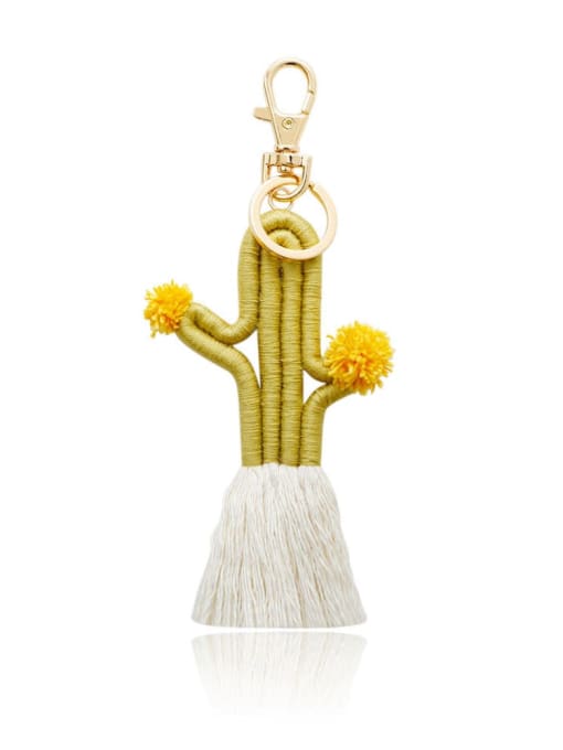 K68234 1 Alloy Cotton Cactus Cute Hand-Woven Key Chain/ Bag Pendant