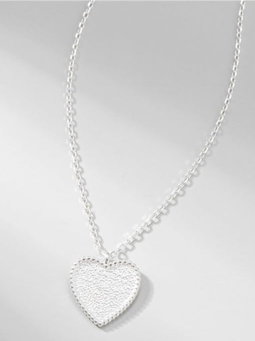 Flash sand Love Necklace 925 Sterling Silver Heart Minimalist Necklace