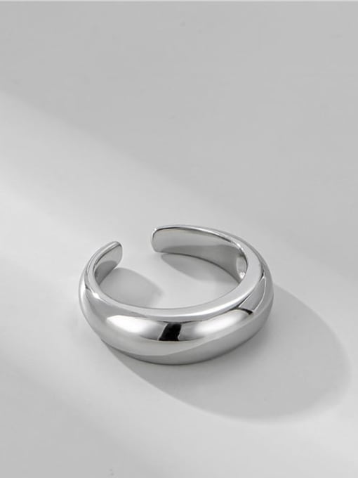 Smooth ring plated with platinum 925 Sterling Silver Irregular Vintage Band Ring