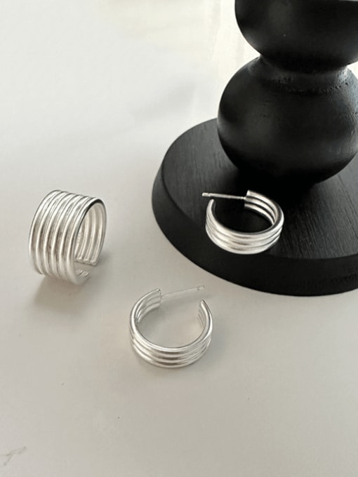 1ES35 (silver) 925 Sterling Silver Geometric Minimalist Stud Earring
