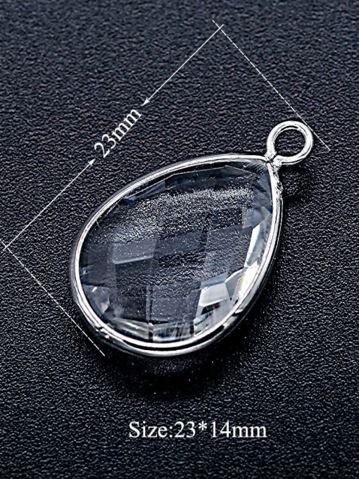 FTime Copper Alloy Glass Water Drop Charm Height : 25 mm , Width: 14 mm 1