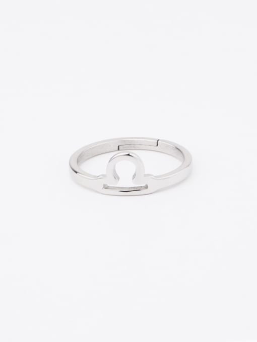 libra Stainless steel creative simple constellation open ring