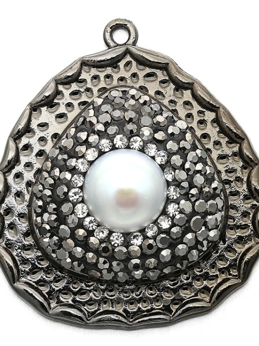 Gun black Copper Micro Set Zircon Loose Beads White Diamond Necklace Pendant