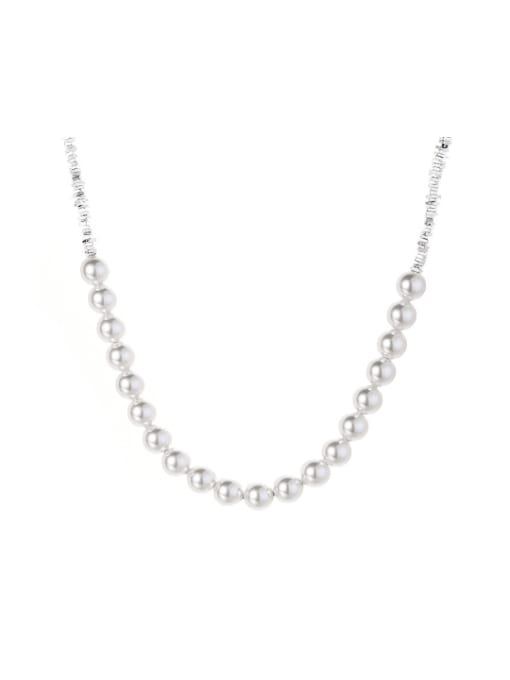 TAIS 925 Sterling Silver Freshwater Pearl Irregular Minimalist Necklace 0