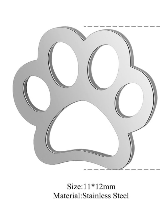 FTime Stainless steel paw Charm Height : 11* mm , Width: 12 mm 1