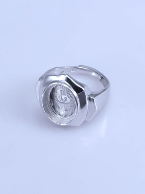Supply 925 Sterling Silver 18K White Gold Plated Round Ring Setting Stone size: 11.5*14mm 1