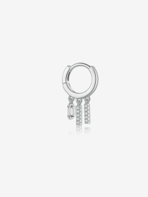 Platinum (Single) 925 Sterling Silver Cubic Zirconia Geometric Minimalist Single Earring