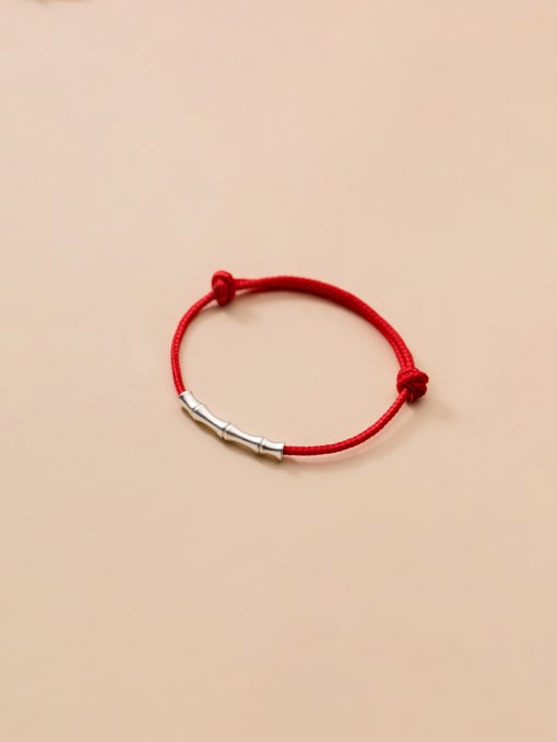 FAN 925 Sterling Silver Weave Minimalist Adjustable Bracelet