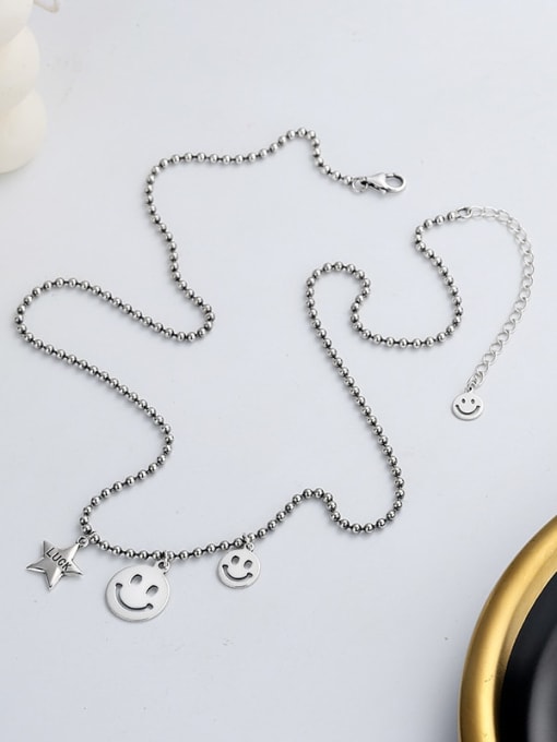 TAIS 925 Sterling Silver Smiley Vintage Necklace 2