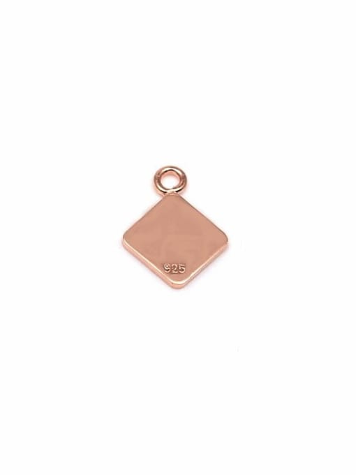 18K Rose Gold Plated 925 Sterling Silver Chain tag , Hole Size : 1.2 MM