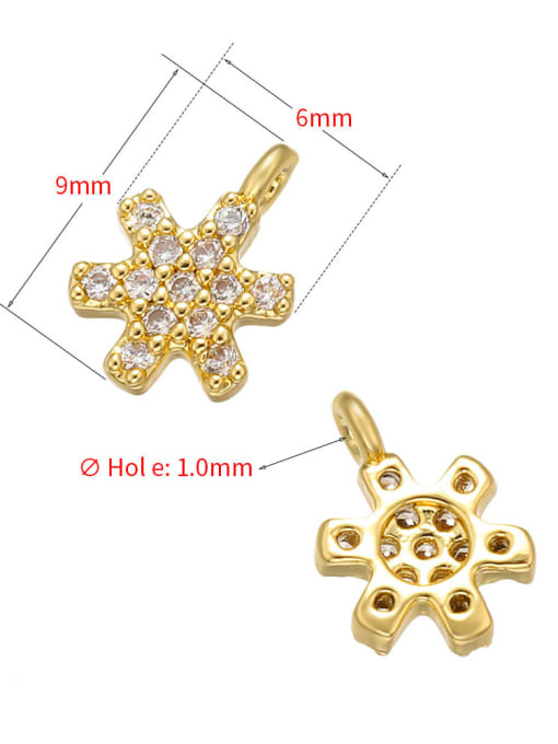 KOKO Copper Snowflake Small Micro Set Zircon Necklace Pendant 1