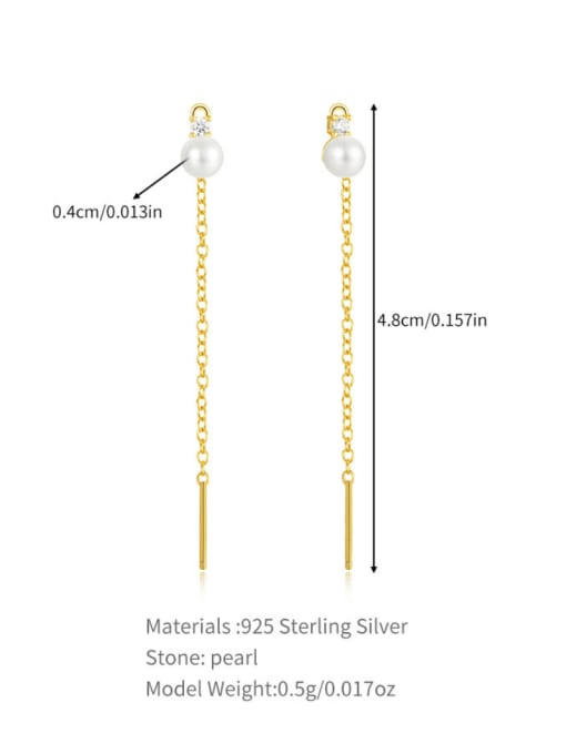 YUANFAN 925 Sterling Silver Tassel Minimalist Threader Earring 3