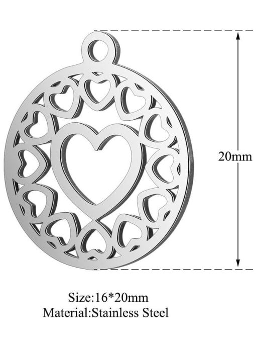 FTime Stainless steel Heart Charm Height : 16 mm , Width: 20 mm 1