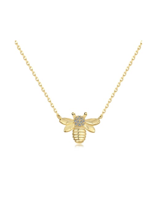 STL-Silver Jewelry 925 Sterling Silver Cubic Zirconia Bee Cute Necklace 0