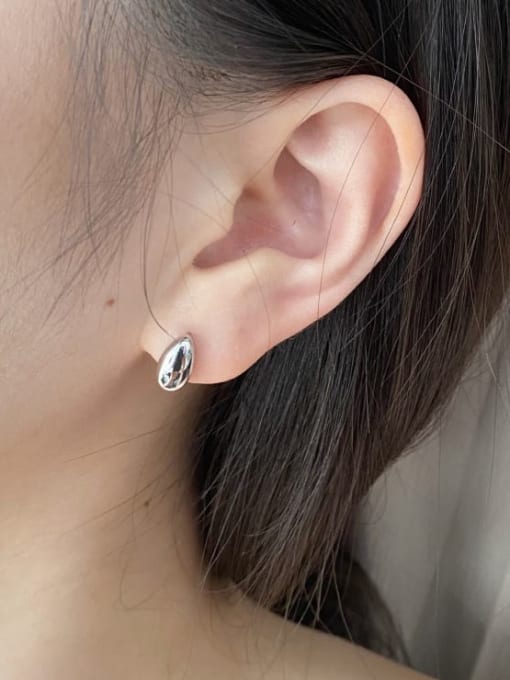 STL-Silver Jewelry 925 Sterling Silver Water Drop Minimalist Stud Earring 1