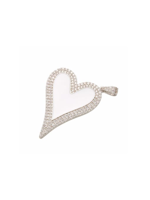 KOKO Copper Drip Oil Micro Set Fancy Diamond Heart Pendant