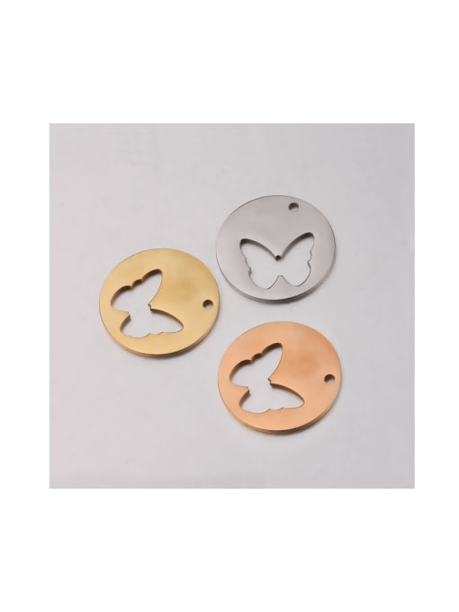 MEN PO Stainless steel disc electroplating hollow butterfly single hole pendant accessories 1