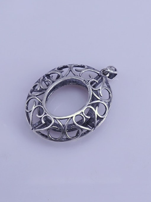 Supply 925 Sterling Silver Round Pendant Setting Stone size: 16*18mm 1
