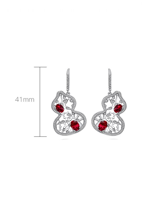 A&T Jewelry 925 Sterling Silver High Carbon Diamond Flower Luxury Hook Earring 2