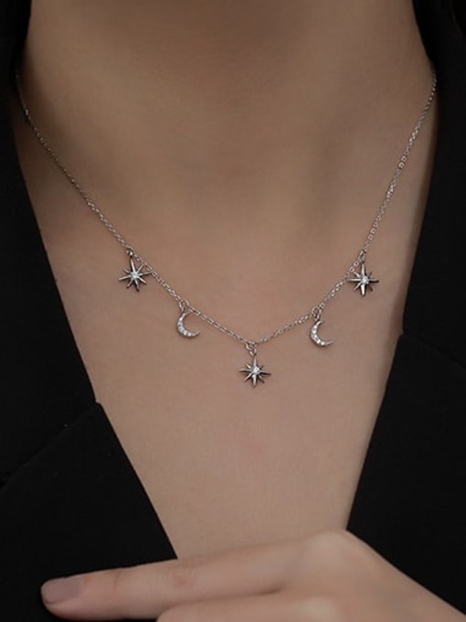 YUANFAN 925 Sterling Silver Cubic Zirconia Star Minimalist Necklace 1