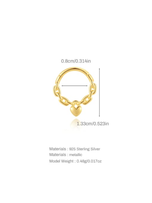 Single Gold 2 925 Sterling Silver Geometric Minimalist Single Earring
